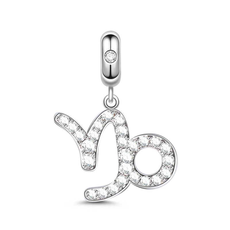 Klassieke Sprankelende Ram, Tweelingen, Steenbok, Pissen Zodiac Charm Kralen Fit Originele Europese Zilveren 925 Armband DIY Sieraden: Oranje
