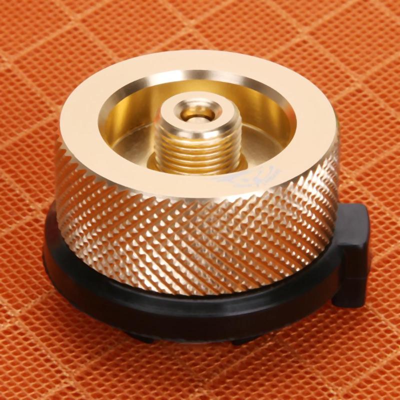 Cabezal de conversión de conector de autoapagado para acampada o escalada, adaptador de cilindro de botella de Gas de aleación de aluminio, conversor de horno
