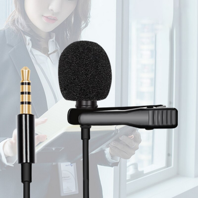 1.5M 3.5Mm Wired Lavalier Microfoon Verstelbare Clip-On Microfoon Handsfree Spreken Geschikt Voor Mobiele Telefoon pc Opname