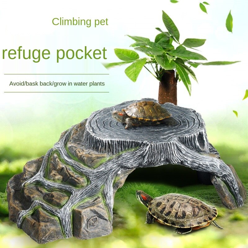 Decoración de resina para Reptiles, cueva oculta para tortugas, lagarto, Reptiles, escalada, refugio, Habitat, decoración ZA182