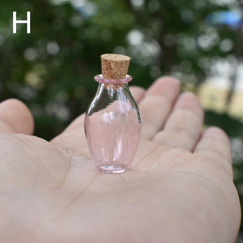 Mini Glass Bottles Cork Stopper Small Empty Glass Bottle With Cork Decorative Wish Glass Jars Wedding Containers Craft: H