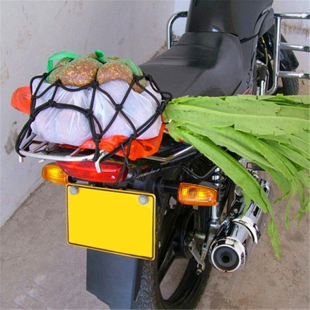 2x Motorfiets Bagagenet - Elastisch Bagagetouw met 6 Verstelbare IJzeren Haken - voor Achterzitjes & Tank