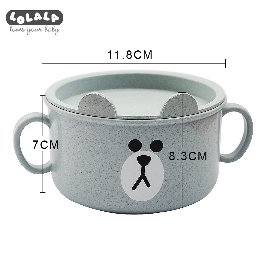 Kids Baby Plate Dishes Bowl With Material of wheat Platycodon grandiflorum Feeding Food Plate Tray Dishes For Baby Toddler Cute