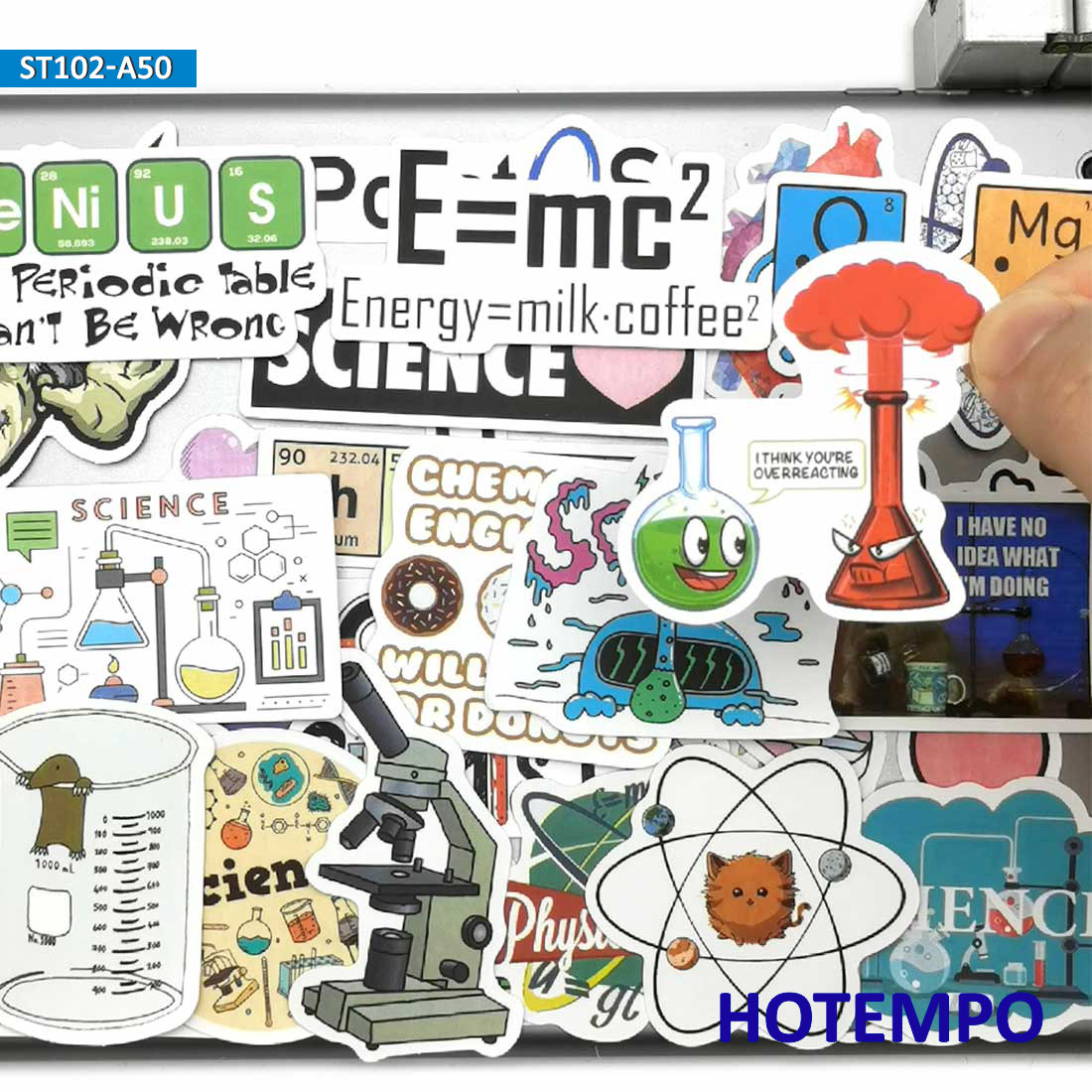 50 stk laboratorie videnskab kemi matematik symbol element formel mærkater klistermærker pakke til børn gør-det-selv papirvarer telefon laptop klistermærke