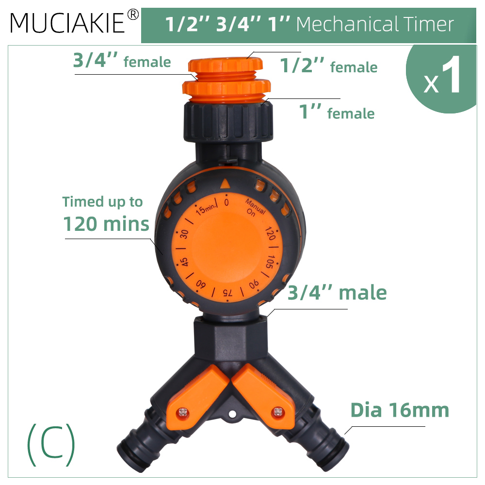 Automatic Garden Watering Irrigation Controller Intelligent Mechanical Daily Water Timer for Outdoor Hose Drip Sprinklers Tool: grey