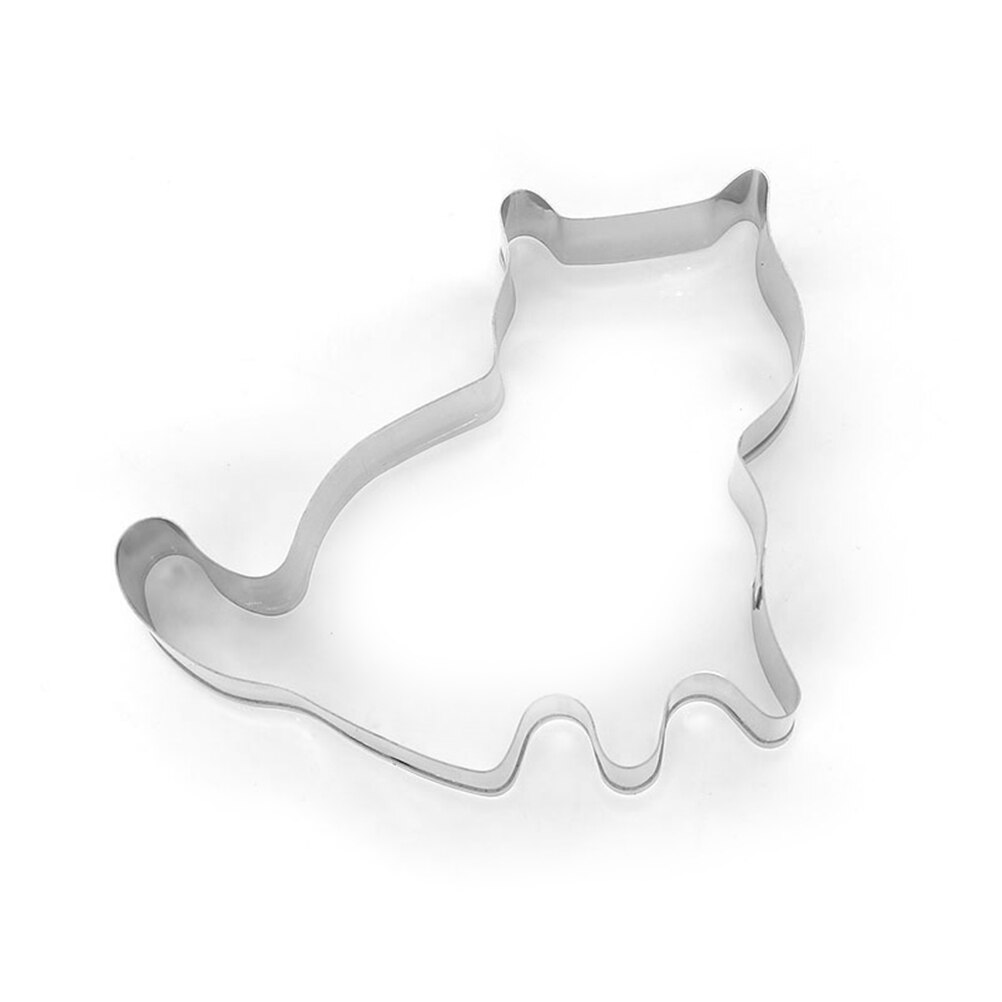 Koekjesvorm van roestvrij staal in de vorm van een kat, fondant, koekjes, doe-het-zelf, suikerknutselwerk, kat 3d , koekjesvormpjes, taartgereedschap