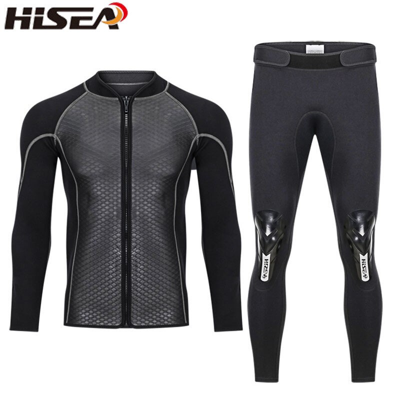 Hisea Mannen Top Wetsuit Jassen Broek 2Mm Neopreen Lange Mouwen Badpak Surfen