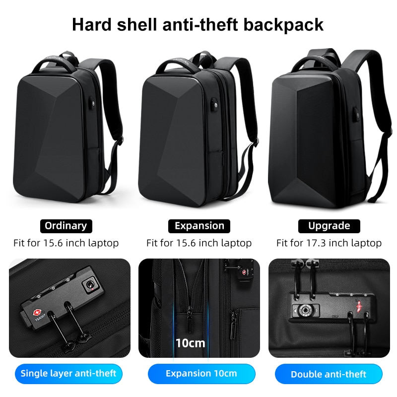 Fenruien Multifunctionele Hard Shell Serie Rugzak Mannen Anti Diefstal Waterdichte Laptop Rugzak Business Travel Rugzak