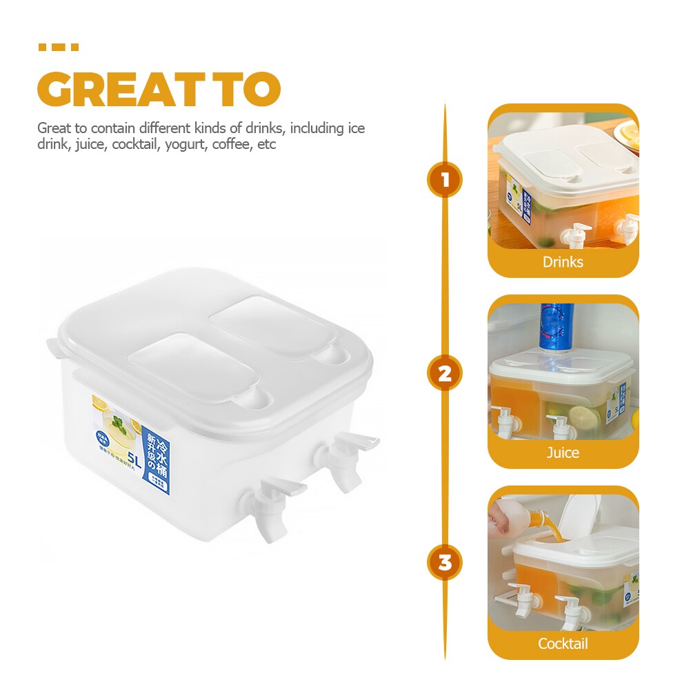 Plastic Beverage Drink with Spigot Iced Lemonade Dispenser for Outdoor Party