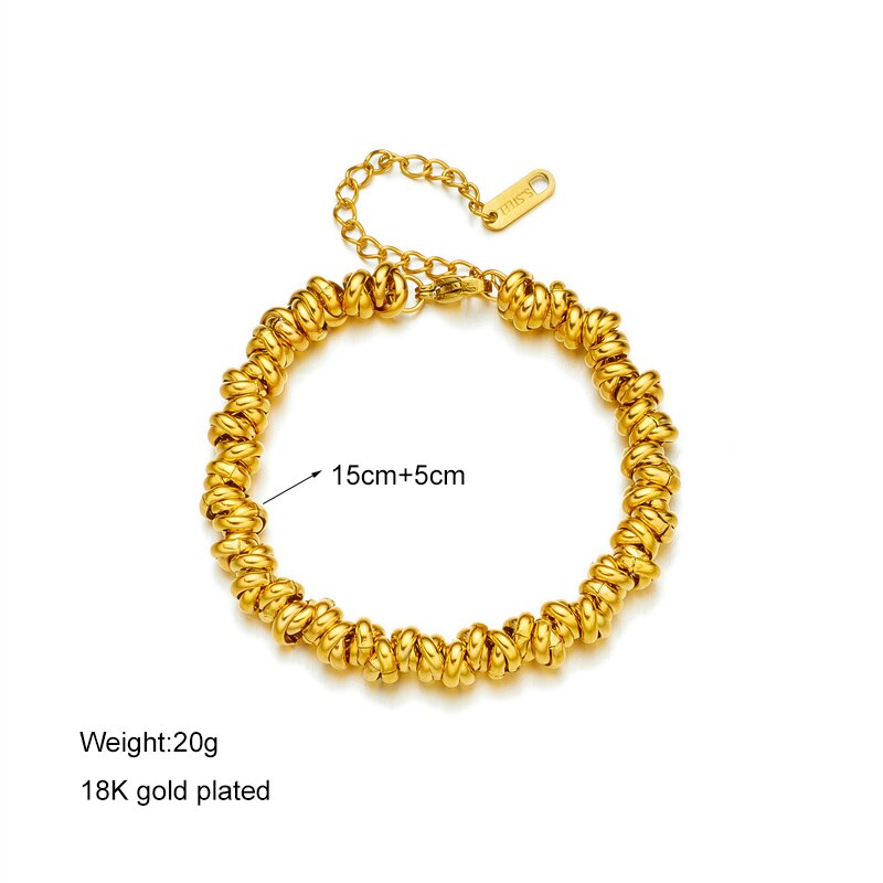 DIEYURO 316L Edelstahl Gold Farbe Ringförmigkeit Armbinde Für Frauen 2022 Luxus Mädchen Körper Schmuck