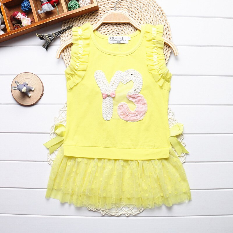 Zomer Kinderkleding Meisjes T-shirts Mouwloze Tops Lange Stijl Vest Shirts 4-7T