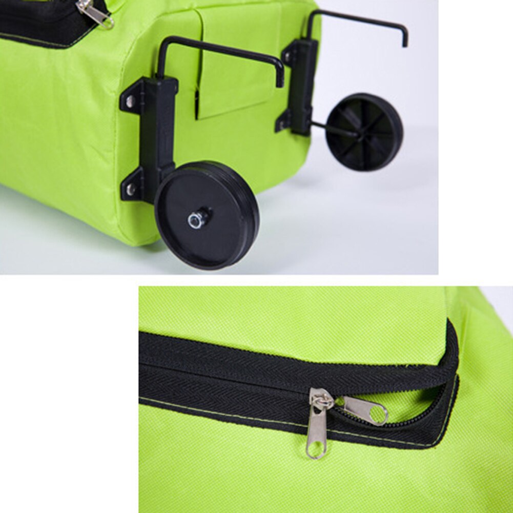 Folding Shopping Cart Bag Portable Grocery Tote Pulling Wheel Market Trolley Folding Pull Cart Trolley Bag Shopping Cart Bag