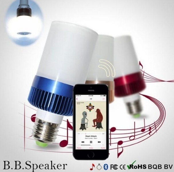 Led Lamp Bluetooth 4.0 Speaker E27 warm wit Base Muziek Lamp Speler 400-460 LM Slaapkamer Light Blubs