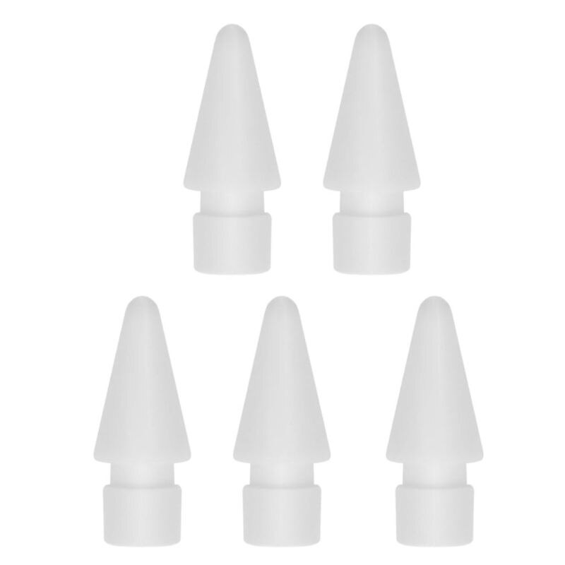 5 st extra spetsspets för applepenna 1st 2st ipad pro stylus pekskärmspenna: Vit