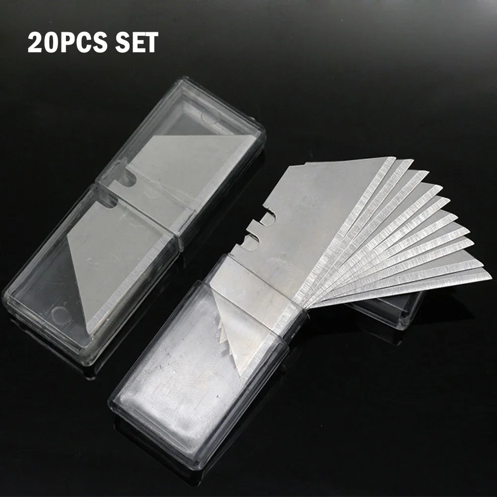 20 Pz Set Lama Trapezoidale Lama di Ricambio Strumento di Taglio Artigianale Multifunzione 60×18mm Coltelli Lama Utensili A Mano