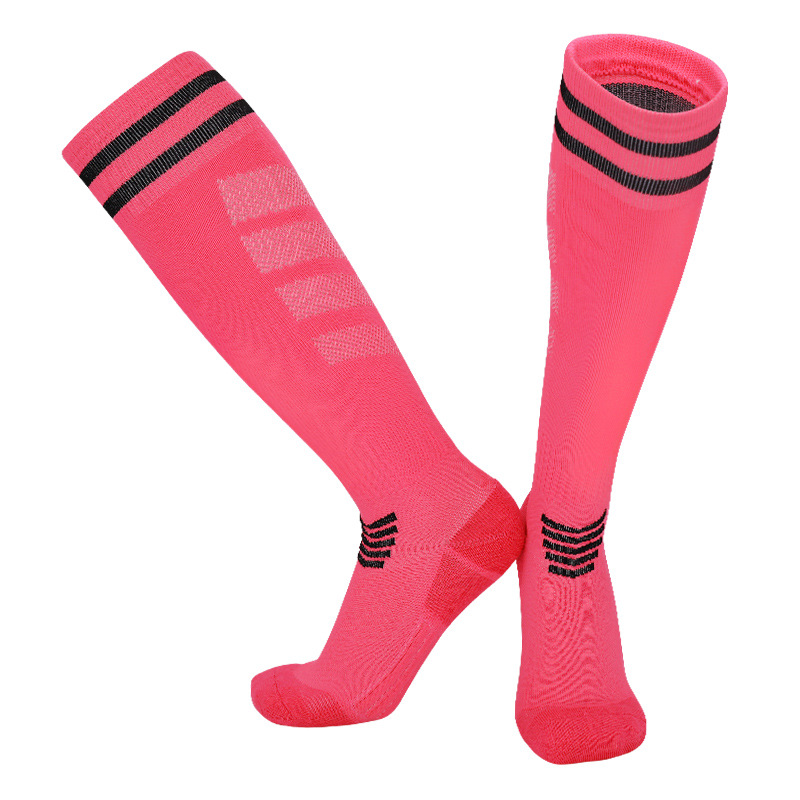 Calcetines de fútbol profesionales para niños y adultos, medias largas de entrenamiento hasta la rodilla, transpirables, de nailon: L / Champán