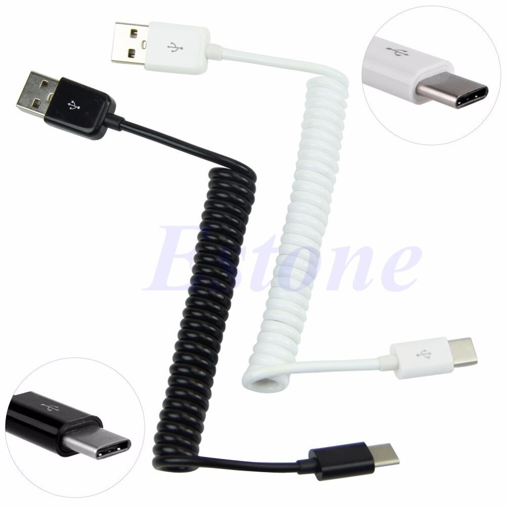 Lente Opgerolde USB-C USB 3.1 Type C Male naar Male Data Kabel Voor Nokia N1 Macbook