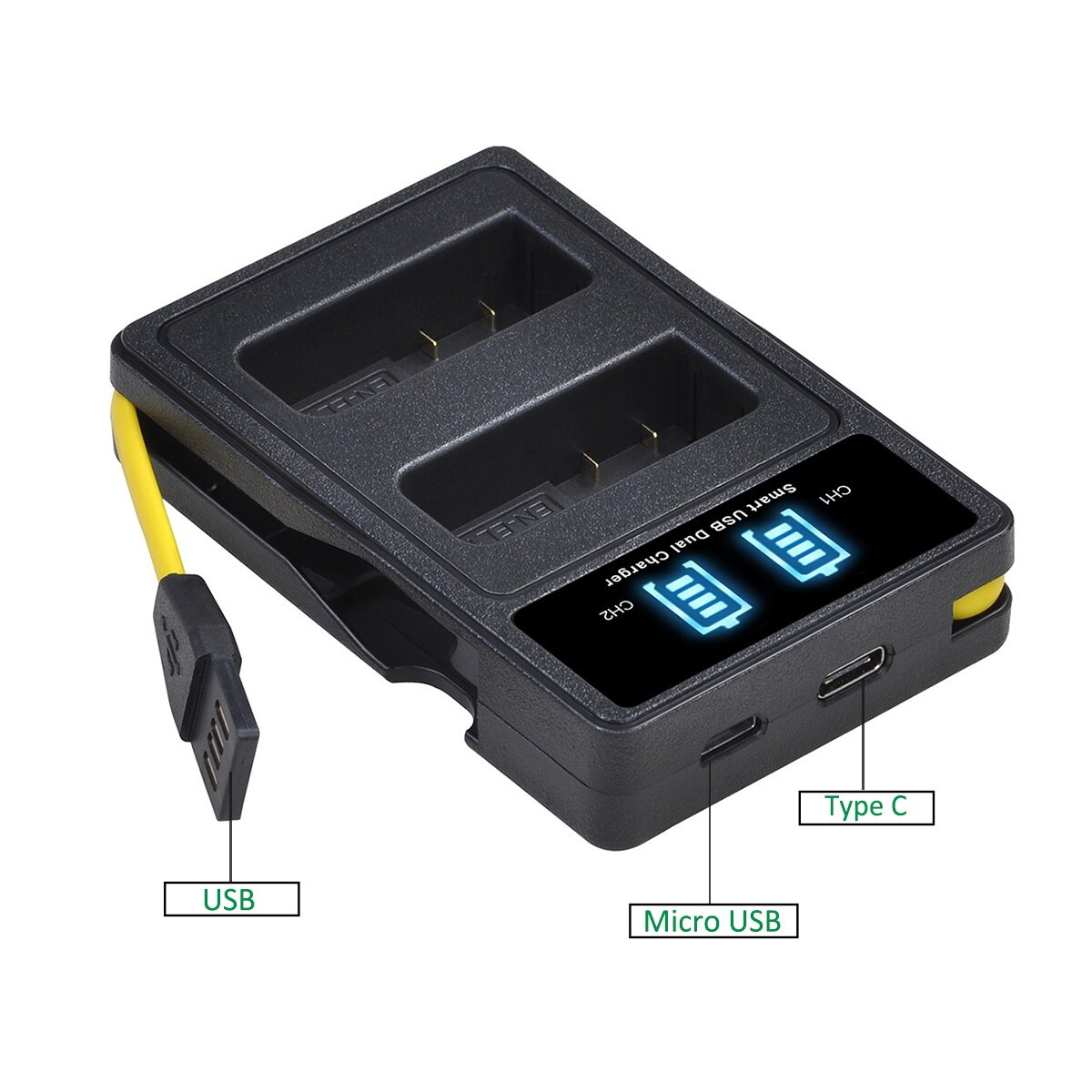 Gult batteri en -el14 en-el14a til nikon en  el14 el14a,  dslr  d5300 d5600 d3300 d5200 d3200 d5100 d5500 coolpix  p7000 p7100