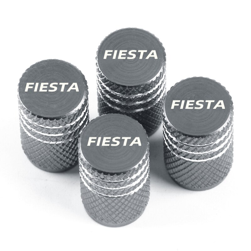 4 pièces/ensemble voiture pneu Valve tiges bouchon couverture pour Ford Fiesta aluminium pneu roue anti-poussière casquettes accessoires: Gris