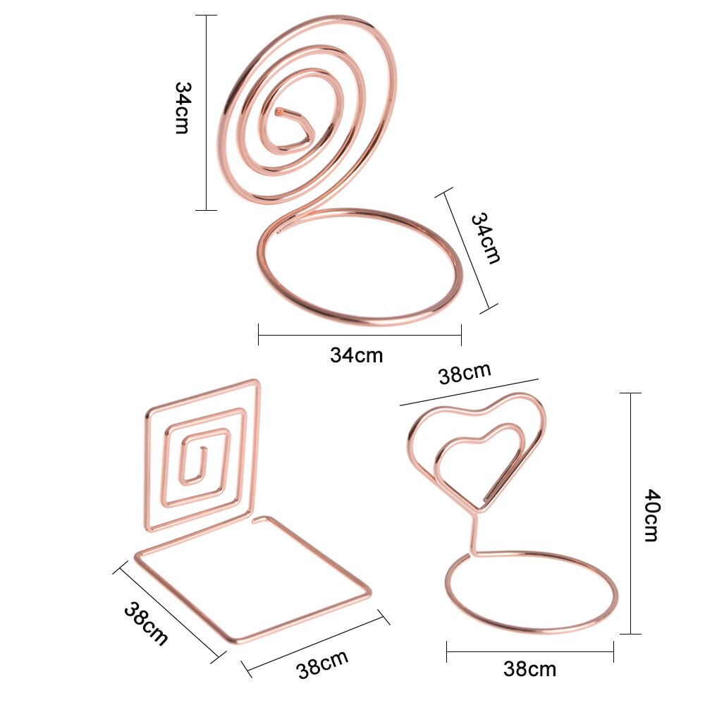 2 stuks metalen, coole plaatskaarthouder voor bruiloften, feest, bureaudecoratie, romantische hartvormige ring, fotoclip, tafelnummerstandaard
