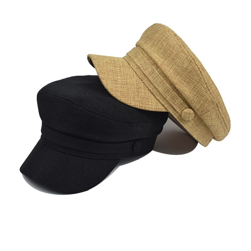 Men Women Light Weight Linen Sailor Hat Newsboy Cap Hat for Ladies Greek Fisherman Cap Beret Cap