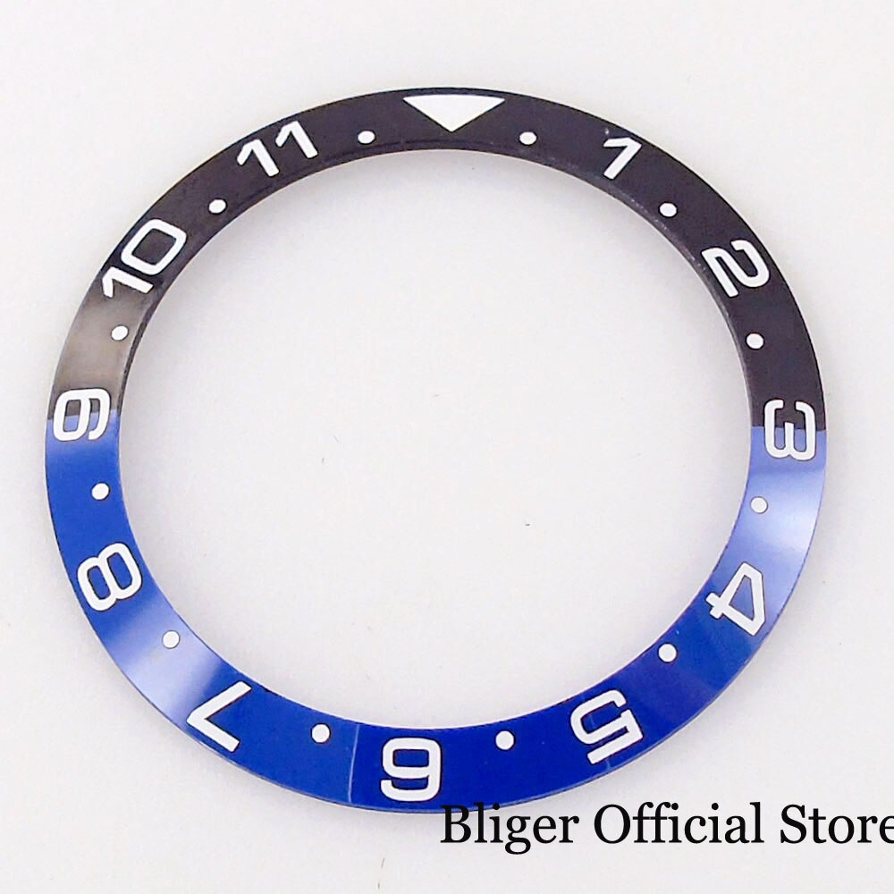 12 Hours 38mm*30.5mm Watch Bezel Insert Ceramic Alloy Steel Ring Slope Rose Gold Black Coffee Blue Green fit GMT SUB NH35A Watch: ceramic blue black