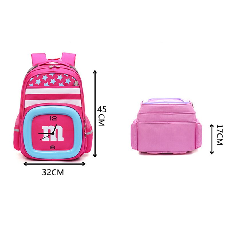 Kinder Schule Taschen Unisex Rucksäcke Kinder Schulranzen Mädchen Grundschule Rucksack Junge Uhr Muster Tasche 7-10Y mochila escolar