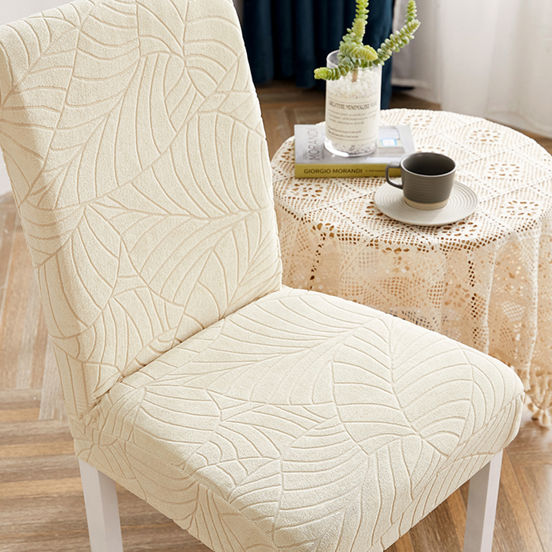 Jacquard Chair Cover for Dining Room Stretch Jacquard Dining Chair Cover Slipcover Elastic Spandex Kitchen Chair Cover