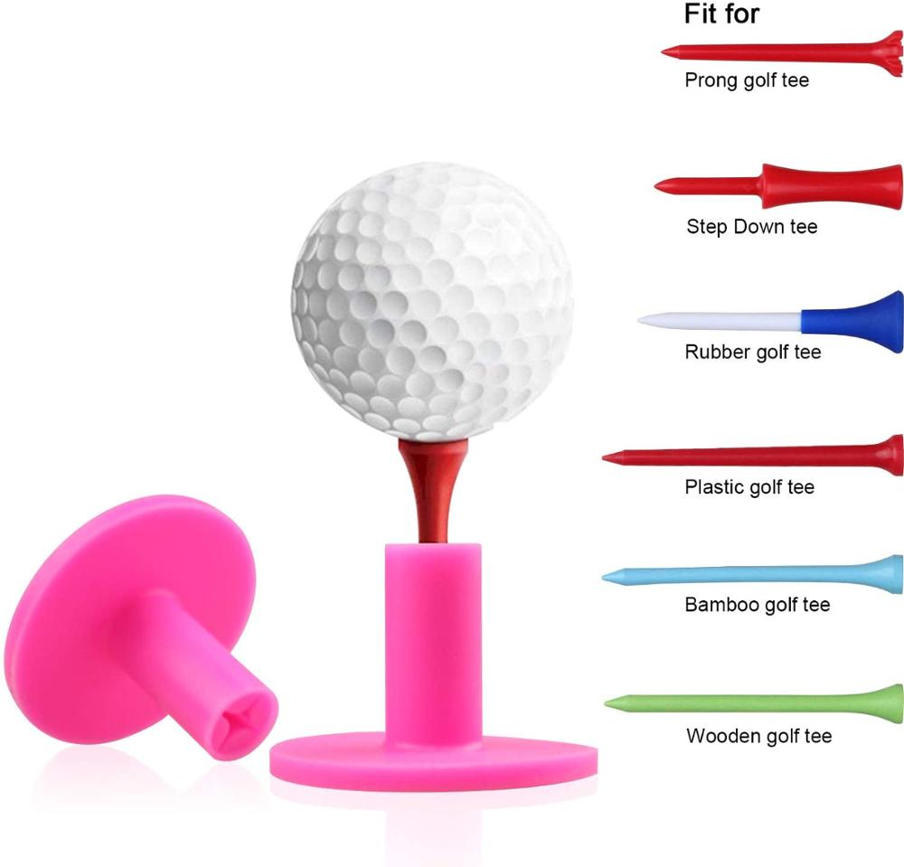 Crestgolf Rubber Golf Tees Houder, duurzaam Rubber Praktijk Tees 1.55 Inches Ideaal Voor Golf Praktijk Mat Indoor Outdoor Pack Van 4: pink