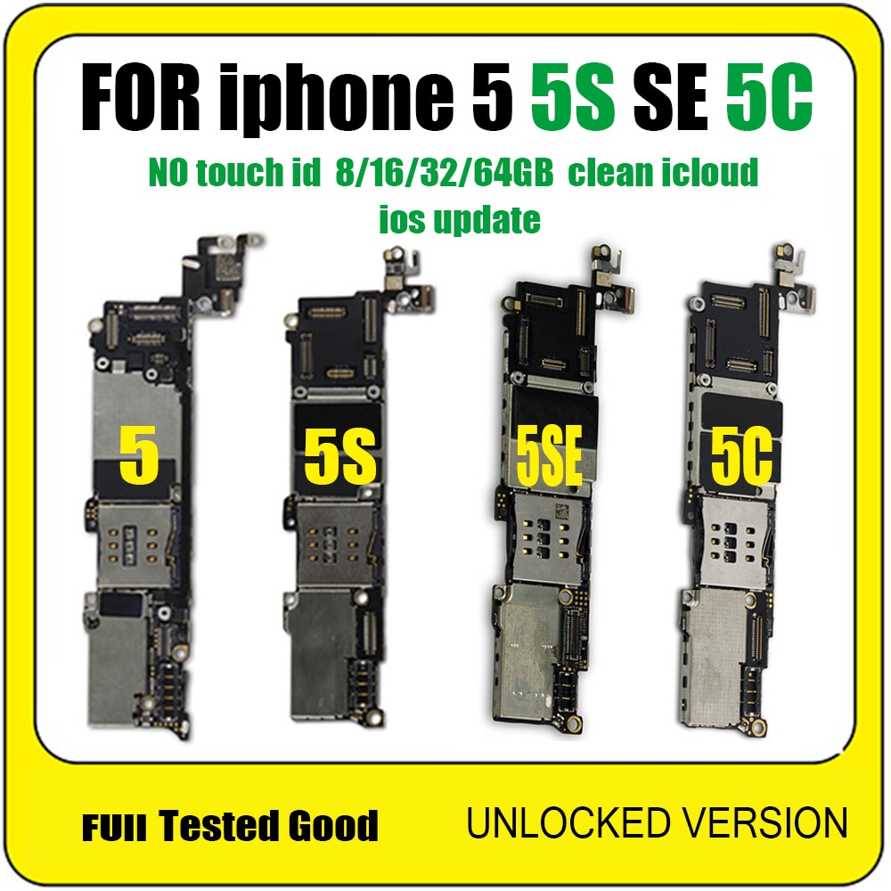 8GB /16GB /32/64GB for iphone 5 5S SE 5C Motherboard with IOS System,Original unlocked for iphone 5 Mainboard with Full Chips