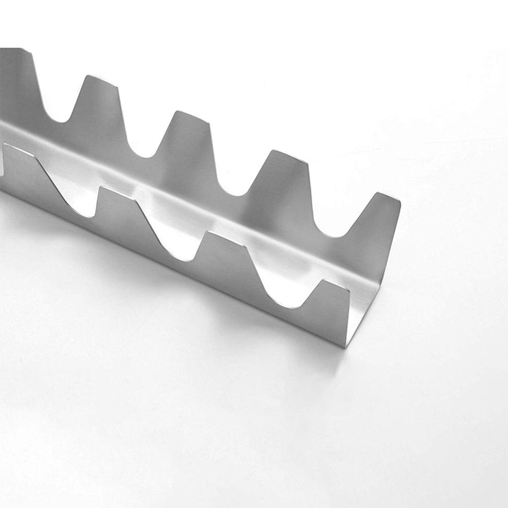 6 pitää tacoteline ruostumatonta terästä taco-telinekuori taco esittelyteline burrito tortillalautanen ruokapidike telineen kuori