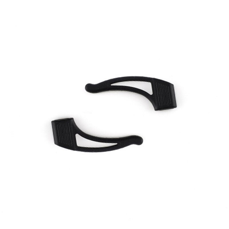 Soporte antideslizante de silicona de para gafas, gancho para las orejas, punta de patilla deportiva, 1 par,: Black