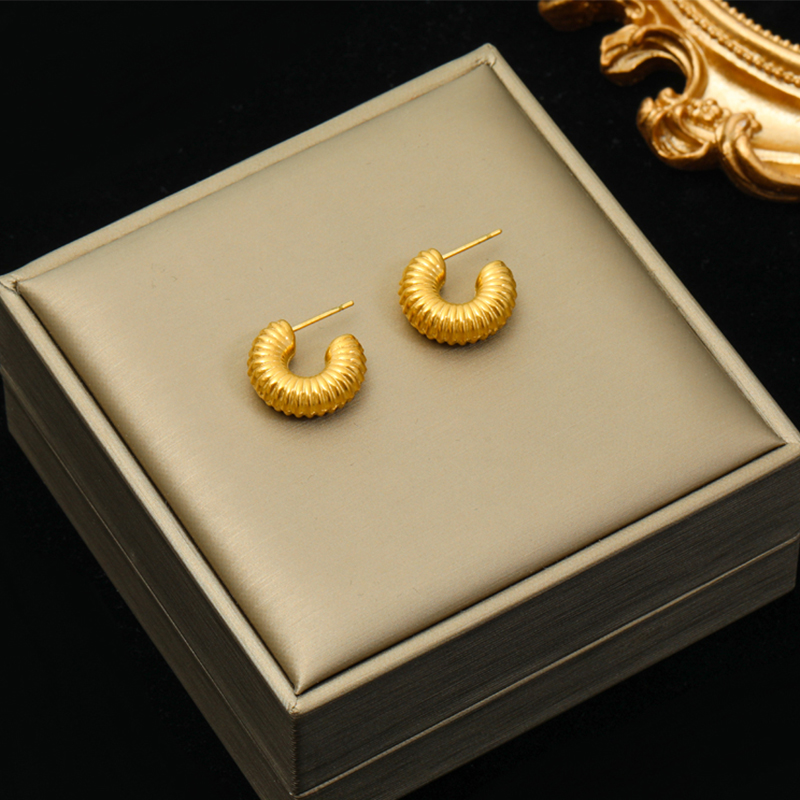 EILIECK-pendientes de acero inoxidable 316L para mujer y niña, aretes giratorios geométricos de Color dorado, joyería para la oreja que no se decolora, para , BAKьги: Zinc negro plateado