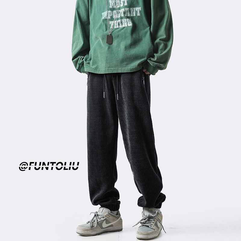 Geplooide Broek Voor Mannen Casual Broek Mannen Japanse Streetwear Mannen Mode Japanse Stijl Broek Baggy, Marineblauw, S