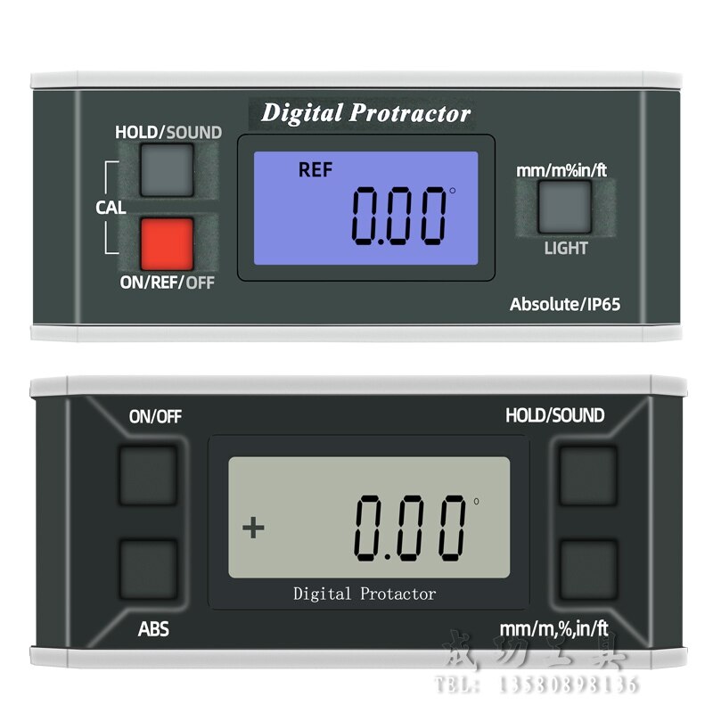 Høj præcision digitalt display inclinometer pro 360 digitalt display vandret lineal vandtæt digitalt display vinkelmåler
