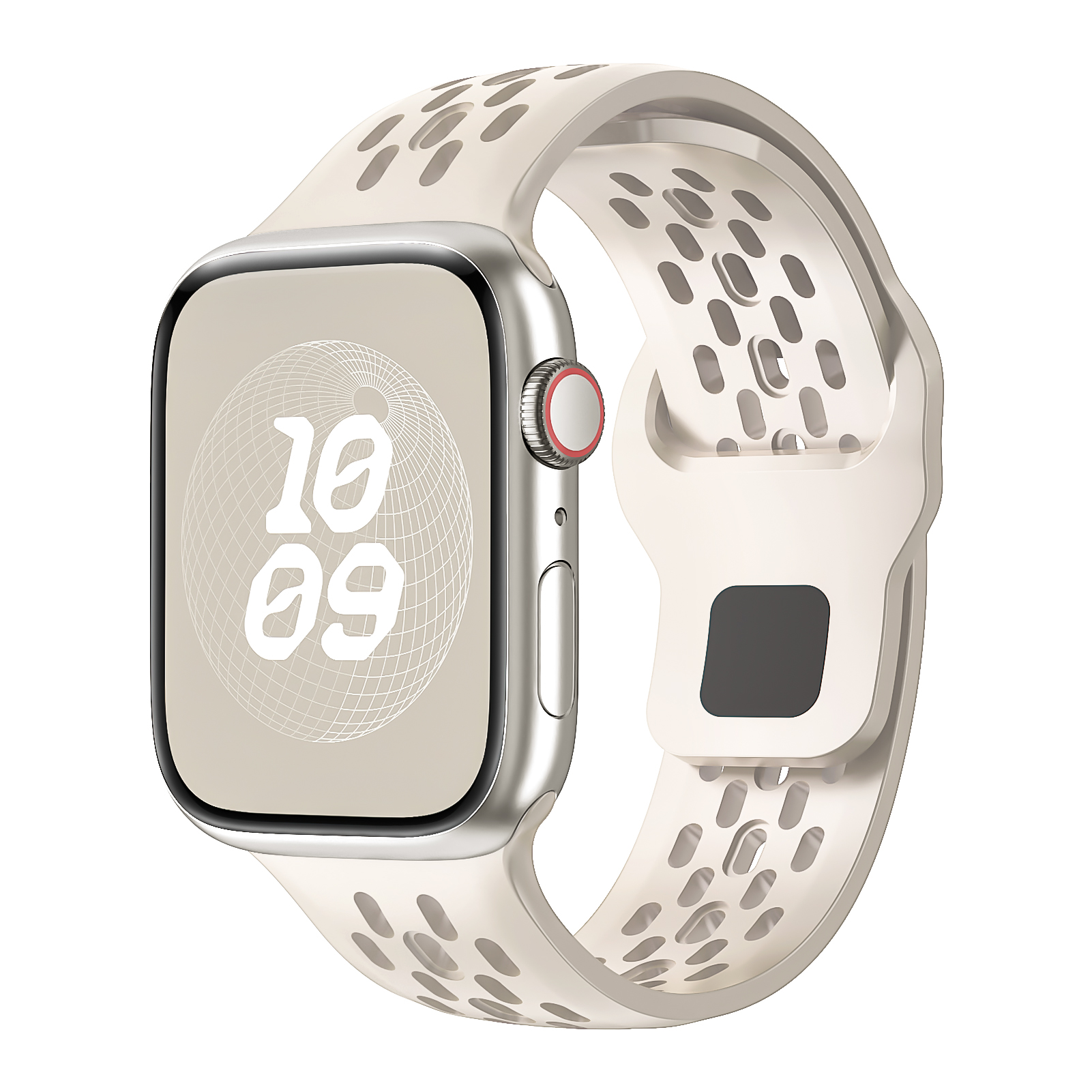 Silikone rem til apple watch rem 45mm 41mm 44mm 49mm 40mm 38 42mm 46mm armbånd correa iwatch series 10 9 8 7 6 5 3 se ultra: Sølvhvid / 20mm