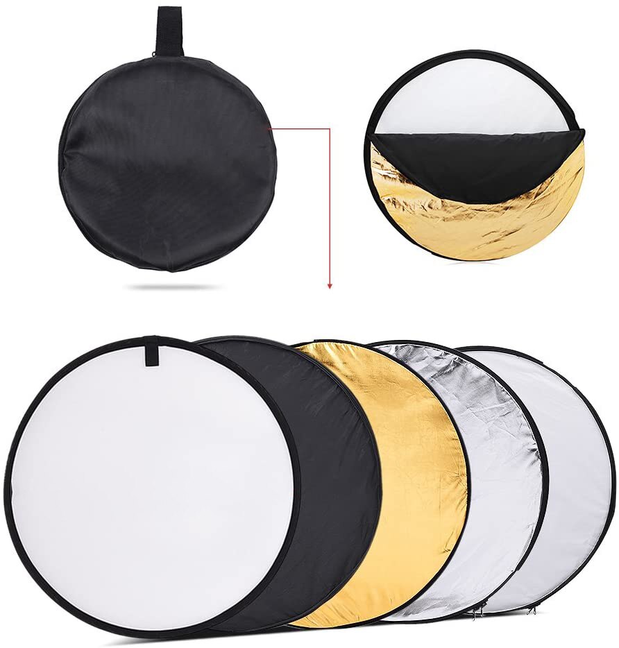 Sammenleggbare 5- i -1 fotoreflektor multidisc lysreflektorer for belysning