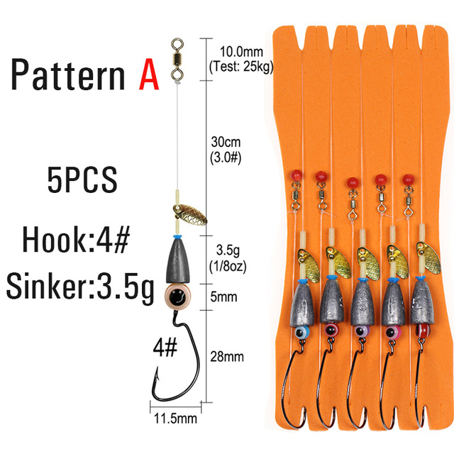 Wifreo Texas Rig Set Carolina Rig Kit accesorios de pesca de lubina anzuelo de manivela aparejos de pesca de carpa Boilies listos cebo señuelo de pesca: Dorado