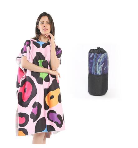 Micrfiber Quick Drying Changing Robe Swimming Surf Beach Poncho Towel Portable Soft Bath Towels With Cloak Bathrobe Home Textile: 9
