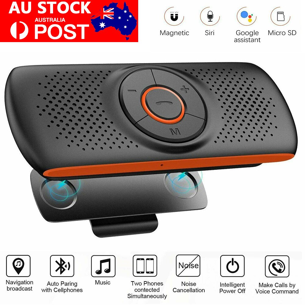 Kit de manos libres inalámbrico para coche, Kit de manos libres, altavoz multipunto, visera solar, cargador de teléfono inteligente, manos libres