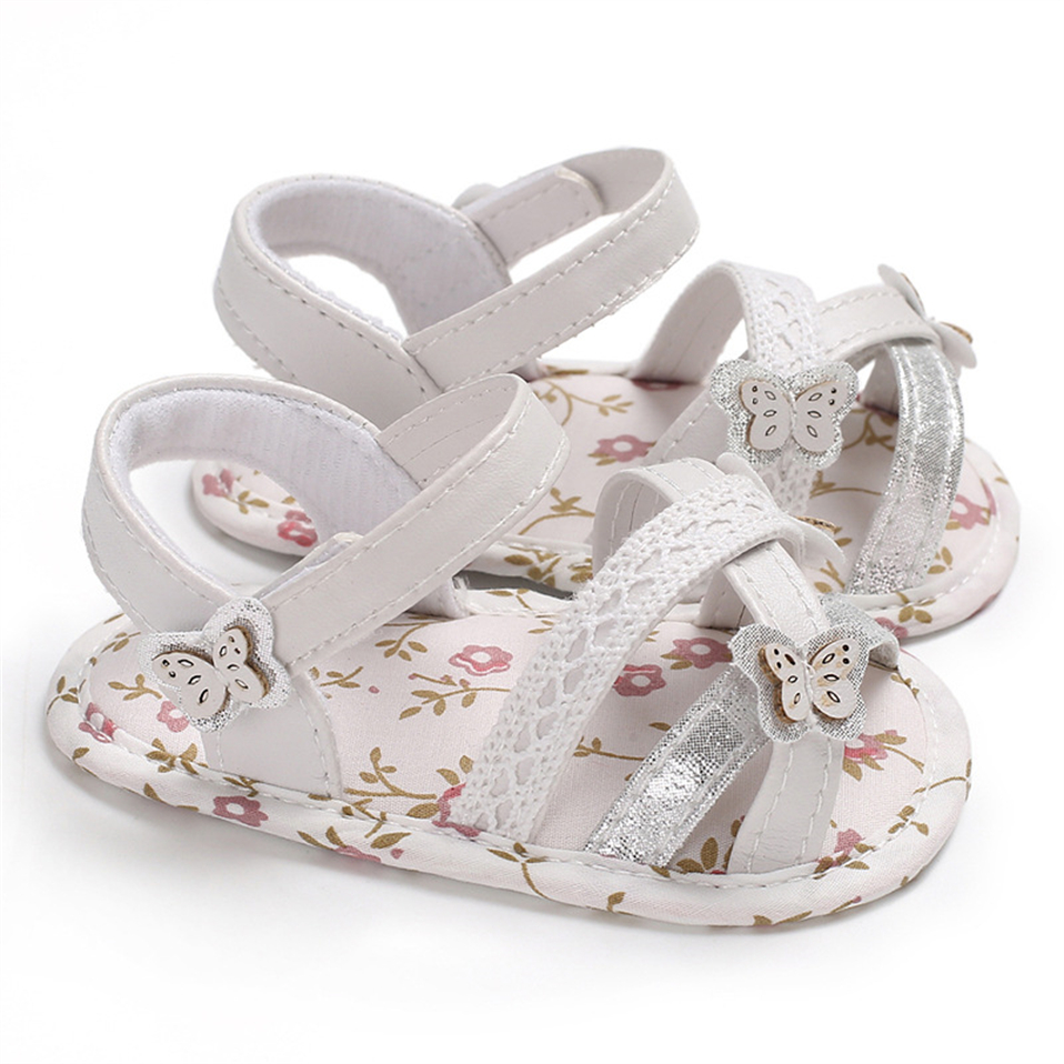 Sandali per bambina scarpe estive con stampa floreale scarpe per neonati per bambini scarpe per presepe morbidi primi camminatori mocassini per bambini: Apricot / 13cm