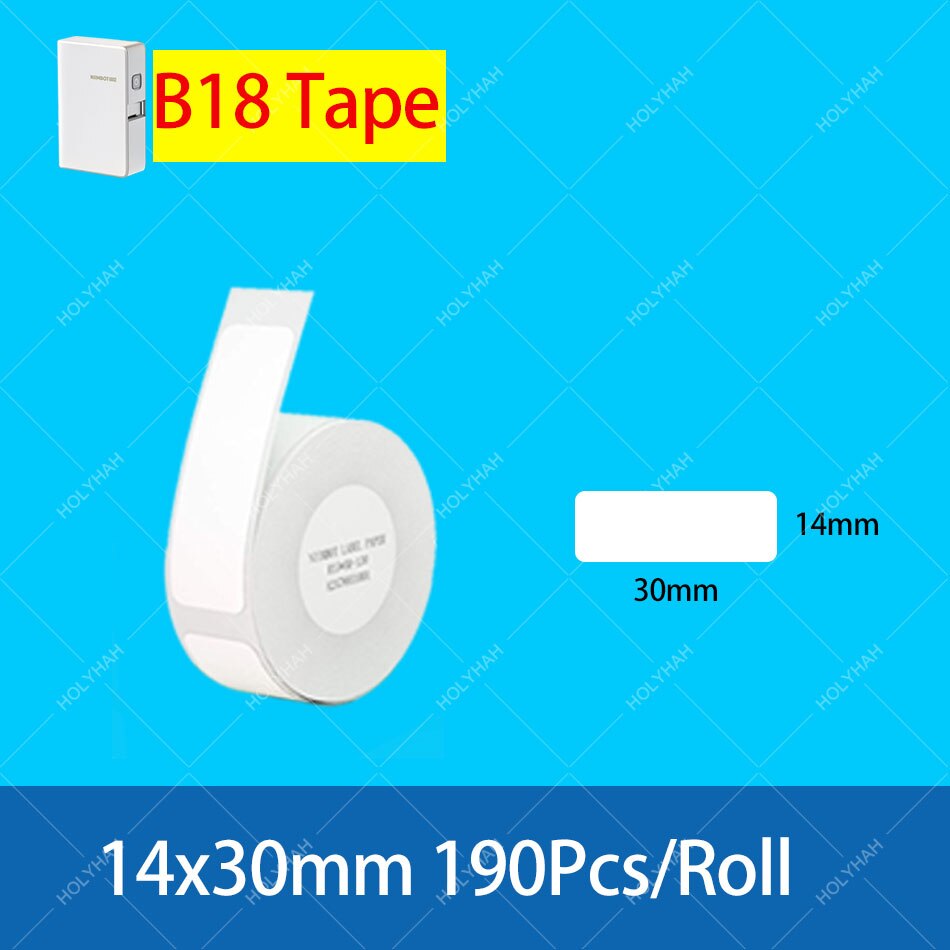 Niimbot B18 PET Label Color Thermal Paper Rolls Ribbon White Black Red Blue 16 Meters Per Roll for Label Sticker Mini Printer: pink