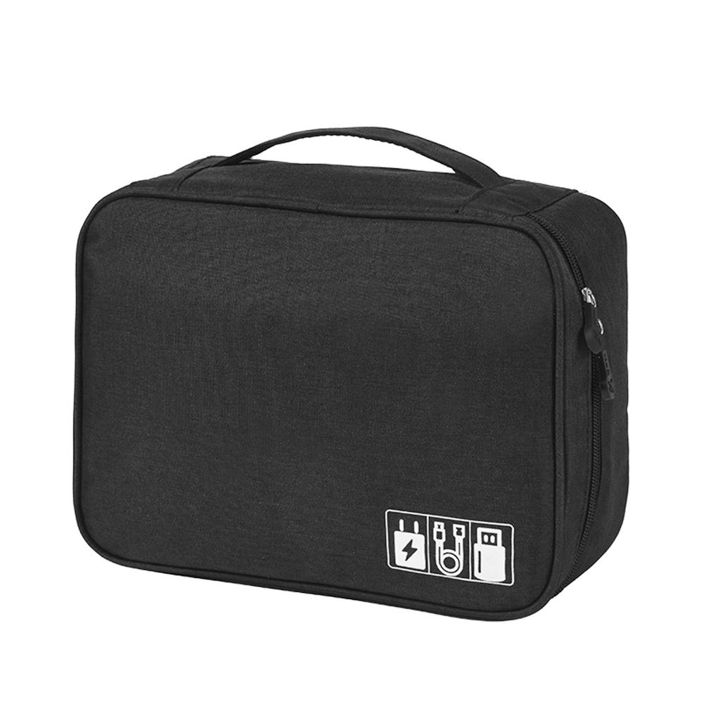 Organizer Case Waterproof Travel Closet for Headphones USB Charger Cable Storage Bag Digital Portable Zipper Accessories: black