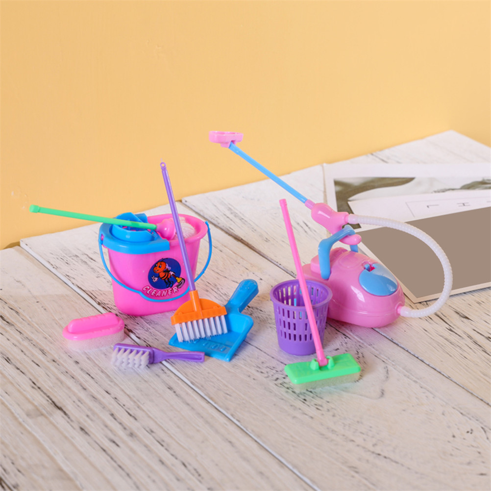 9 Pcs Kinderen Educatief Speelgoed Cleaner Ware Borstel Speelgoed Plastic Huis Keuken Schoonmaken Tool Meubels Borstel