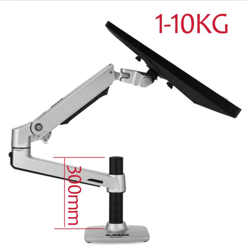 DL-8012 10&quot;-32&quot; LCD monitor wall mount bracket TV stand aluminum 360 rotate full motion pivot double stretchable arm 1-10kg: long silver
