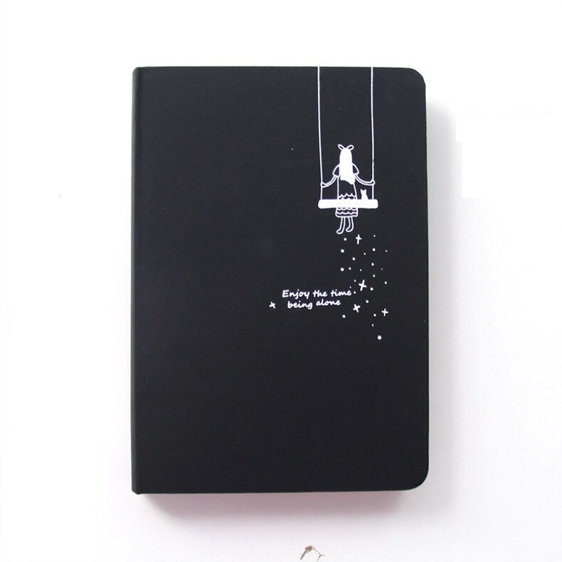 Black Star Notebook Hardcover Diary DIY Blank Black Paper Sketch Book 96sheets Notepad School Office Supply Papelaria: A