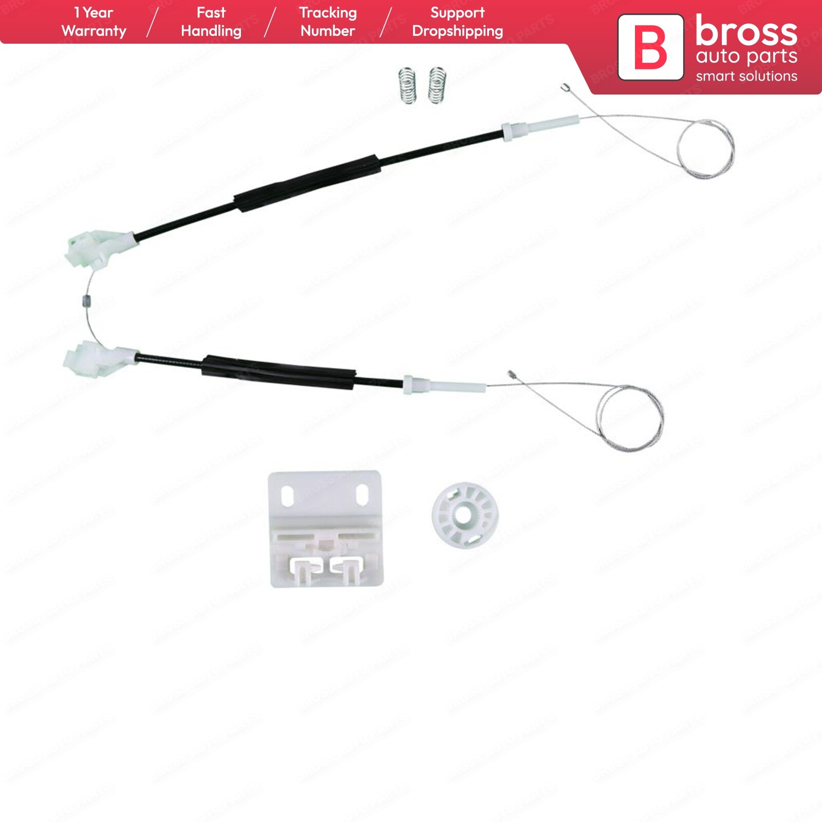 Bross Auto Parts BWR462 Electrical Power Window Regulator Repair Kit Rear Left Door CVH101212 for Land Rover Freelander MK1