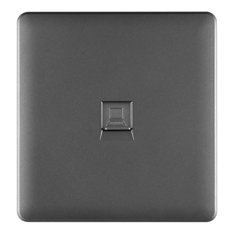 Model 86 netwerkpaneel informatiepaneel cat. 6 zes soorten netwerkmodulepaneel pc-socket  rj45 wit zwart goud paneel: Zwart