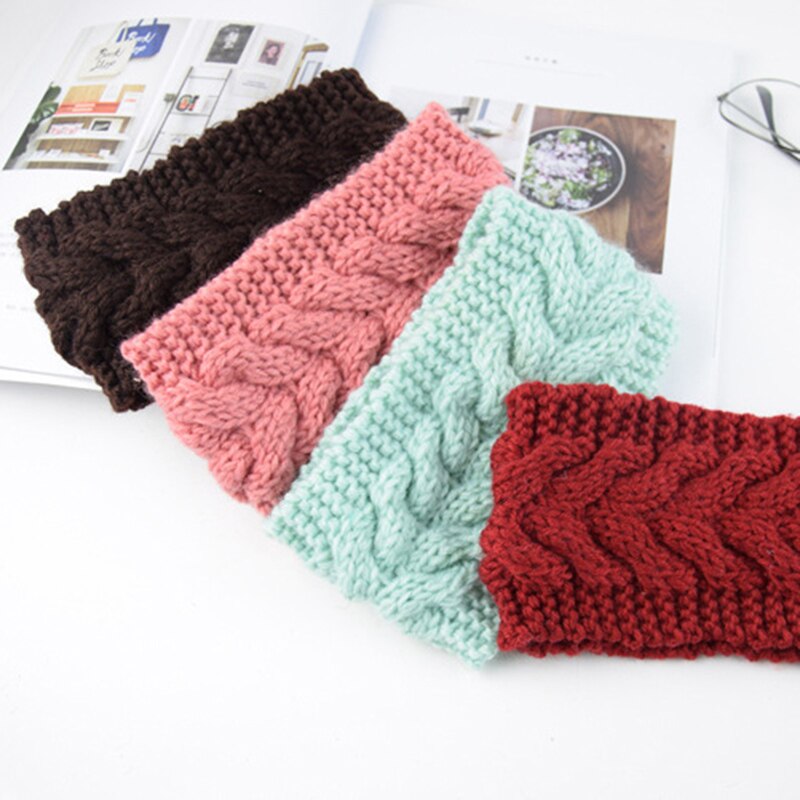 Winter gebreide hoofdband tulband haarband voor vrouwen meisjes baby meisjes haaraccessoires gehaakte strik haarband hoofddoek
