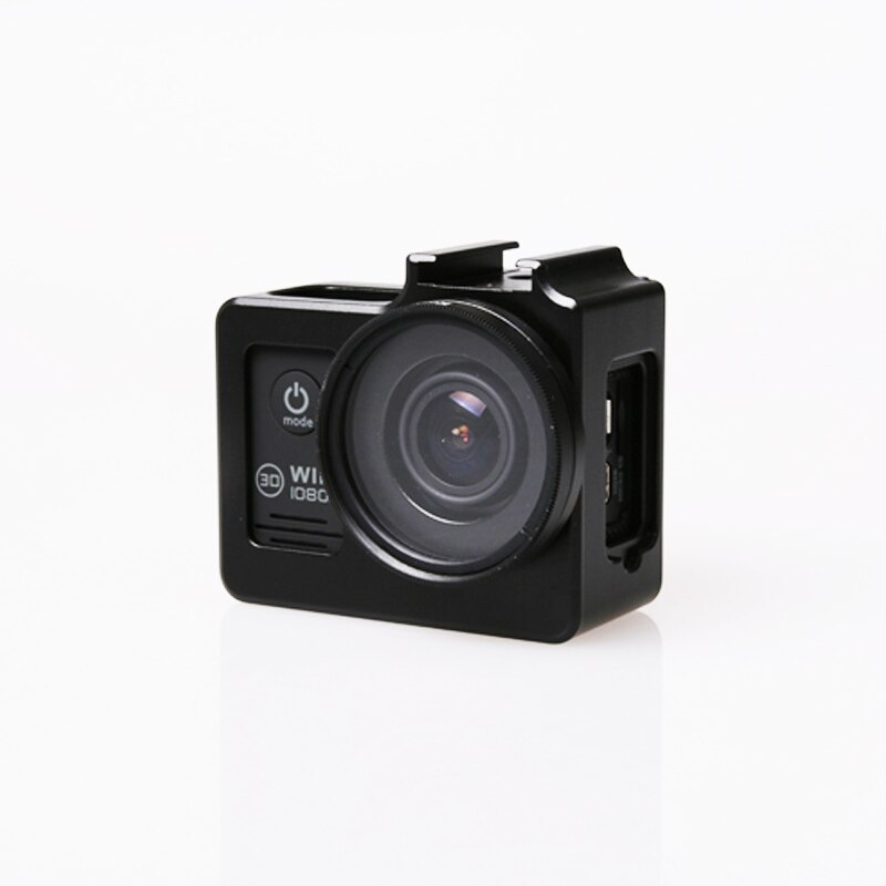 De aleación de aluminio de SJ4000 Carcasa protectora de Metal marco + filtro UV para SJCAM SJ4000 WIFI SJ6000 SJ7000 H9 accesorio: Black
